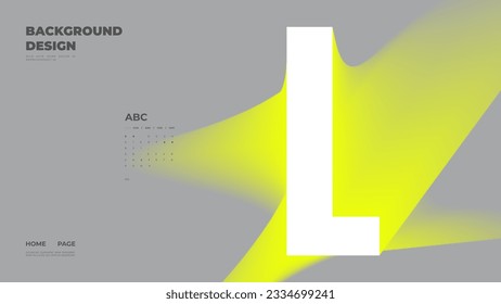 Abstract web page, homepage, landing page concept. Strict and discreet background. Type and 3D shapes.