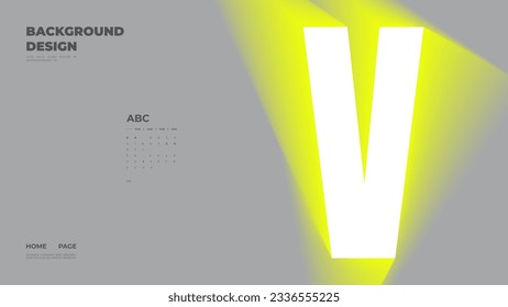 Abstract web page, homepage, landing page concept. Strict and discreet background. Type and 3D shapes.