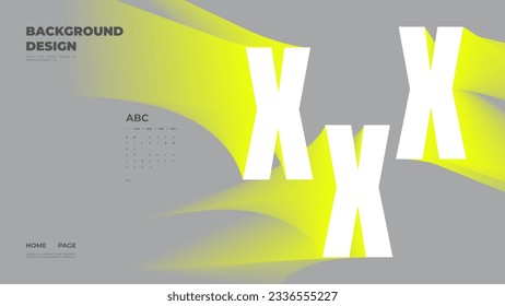 Abstract web page, homepage, landing page concept. Strict and discreet background. Type and 3D shapes.