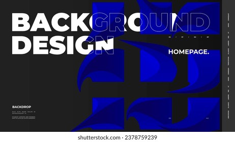 Abstract web page, homepage, landing page concept. Strict and discreet background. Type and polyhedral simple 3D shapes.