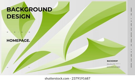 Abstract web page, homepage, landing page concept. Strict and discreet background. Type and polyhedral simple 3D shapes.