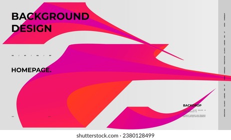 Abstract web page, homepage, landing page concept. Strict and discreet background. Type and polyhedral simple 3D shapes.	