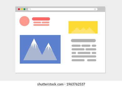 Abstract web page of the site. Web page icon. Vector graphics