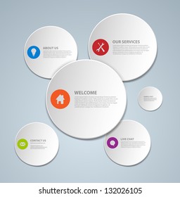 Abstract web page template made from circles