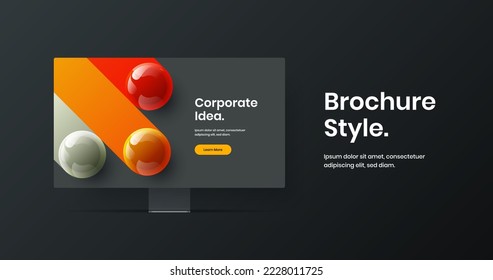 Abstract web project vector design layout. Amazing monitor mockup banner concept.