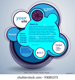 Abstract web site blue design, vector template