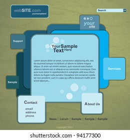Resumen del diseño azul del sitio web,plantilla vectorial