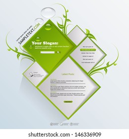 Abstract web site green design,vector template 
