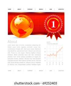 abstract web site template design, vector illustration on white