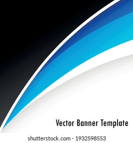Abstract web template black and blue lines on white background - Vector illustration