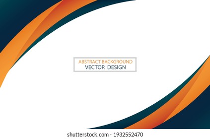 Abstract web template black and orange lines on white background - Vector illustration