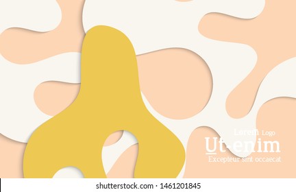 Abstract web templates with wavy cut out of paper layered shapes with realistic shadow. Social media web banner. Bright colored isolated. Overlapping paper cut shapes on gradient background.