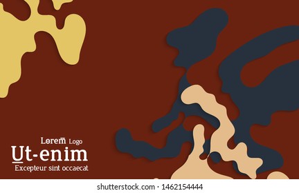 Abstract web templates with wavy cut out of paper layered shapes with realistic shadow. Social media web banner. Bright colored isolated. Overlapping paper cut shapes on gradient background.