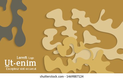 Abstract web templates with wavy cut out of paper layered shapes with realistic shadow. Social media web banner. Bright colored isolated. Overlapping paper cut shapes on gradient background.