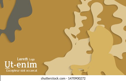 Abstract web templates with wavy cut out of paper layered shapes with realistic shadow. Social media web banner. Bright colored isolated. Overlapping paper cut shapes on gradient background.