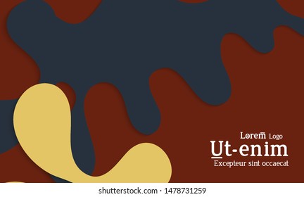 Abstract web templates with wavy cut out of paper layered shapes with realistic shadow. Social media web banner. Bright colored isolated. Overlapping paper cut shapes on gradient background.