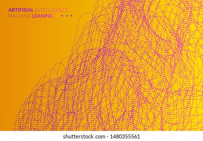 Abstract web templates with wavy dotted curvy futuristic shape. Social media web banner or landing page. 