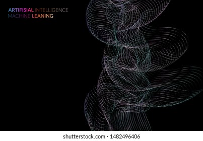 Abstract web templates with wavy dotted curvy futuristic shape. Social media web banner or landing page. 