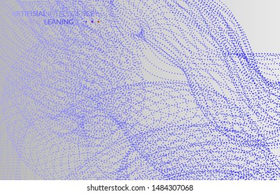 Abstract web templates with wavy dotted curvy futuristic shape. Social media web banner or landing page. 
