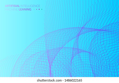 Abstract web templates with wavy dotted curvy futuristic shape. Social media web banner or landing page. 