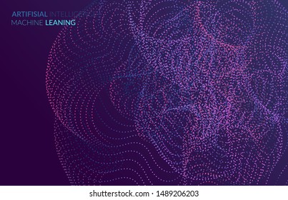 Abstract web templates with wavy dotted curvy futuristic shape. Social media web banner or landing page. 