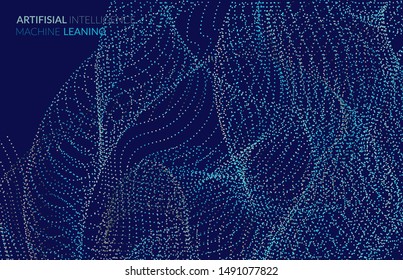 Abstract web templates with wavy dotted curvy futuristic shape. Social media web banner or landing page. 