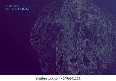 Abstract web templates with wavy dotted curvy futuristic shape. Social media web banner or landing page. 