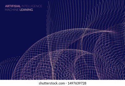 Plantillas web abstractas con forma futurista ondulada con puntos ondulados. Banner o página de inicio de los medios sociales. 