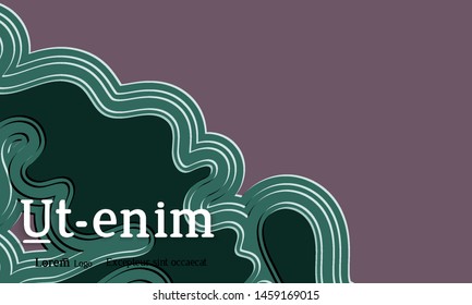 Abstract web templates with wavy embossed gradient shapes on colored background. Social media web banner or landing page. Abstract paper cut 3d layered topographic background.