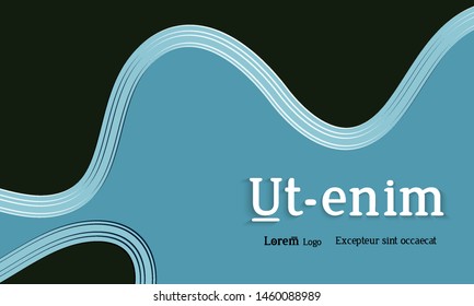 Abstract web templates with wavy embossed gradient shapes on colored background. Social media web banner or landing page. Abstract paper cut 3d layered topographic background.