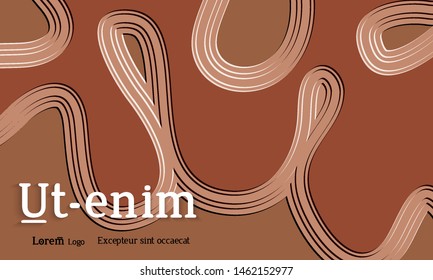 Abstract web templates with wavy embossed gradient shapes on colored background. Social media web banner or landing page. Abstract paper cut 3d layered topographic background.