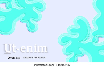 Abstract web templates with wavy embossed gradient shapes on gradient background. Social media web banner or landing page. Fluid lighting effect with smooth liquid colors.