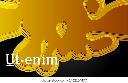 Abstract web templates with wavy embossed gradient shapes on black background. Social media web banner or landing page. Abstract paper cut 3d layered topographic background.