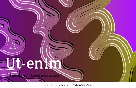 Abstract web templates with wavy embossed gradient shapes on gradient background. Social media web banner or landing page. Abstract paper cut 3d layered topographic background.