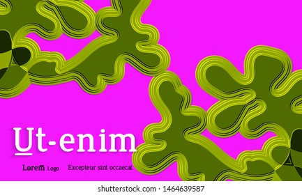 Abstract web templates with wavy embossed gradient shapes on gradient background. Social media web banner or landing page. Fluid lighting effect with smooth liquid colors.