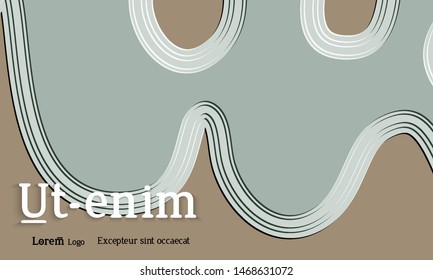 Abstract web templates with wavy embossed gradient shapes on colored background. Social media web banner or landing page. Abstract paper cut 3d layered topographic background.