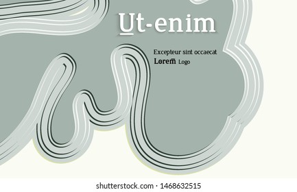 Abstract web templates with wavy embossed gradient shapes on colored background. Social media web banner or landing page. Abstract paper cut 3d layered topographic background.