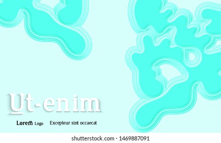 Abstract web templates with wavy embossed gradient shapes on gradient background. Social media web banner or landing page. Fluid lighting effect with smooth liquid colors.