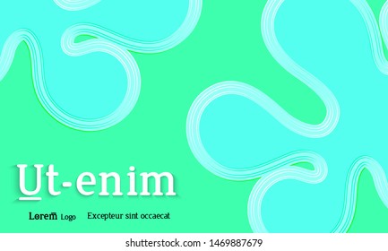 Abstract web templates with wavy embossed gradient shapes on gradient background. Social media web banner or landing page. Fluid lighting effect with smooth liquid colors.