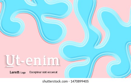 Abstract web templates with wavy embossed gradient shapes on gradient background. Social media web banner or landing page. Fluid lighting effect with smooth liquid colors.