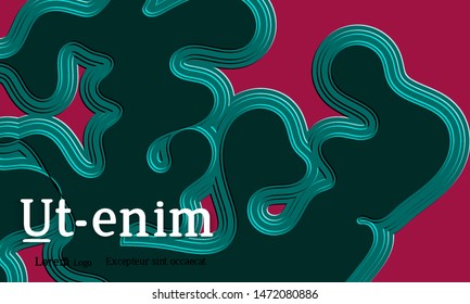 Abstract web templates with wavy embossed gradient shapes on colored background. Social media web banner or landing page. Abstract paper cut 3d layered topographic background.