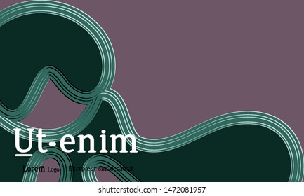 Abstract web templates with wavy embossed gradient shapes on colored background. Social media web banner or landing page. Abstract paper cut 3d layered topographic background.