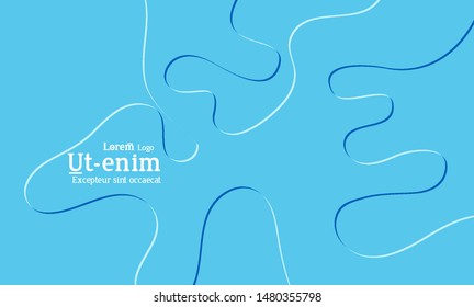 Abstract web templates with wavy embossed shapes on bright colored gradient background. Social media web banner or landing page. Fluid lighting effect with smooth liquid colors.