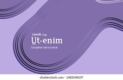 Abstract web templates with wavy embossed gradient shapes on black background. Social media web banner or landing page. Abstract paper cut 3d layered topographic background.