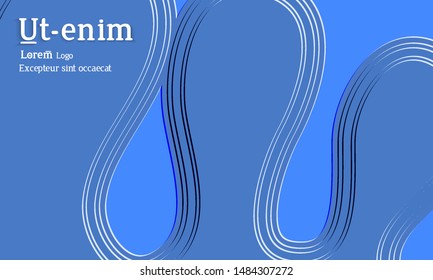 Abstract web templates with wavy embossed gradient shapes on gradient background. Social media web banner or landing page. Abstract paper cut 3d layered topographic background.