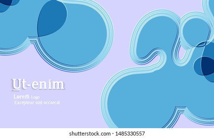 Abstract web templates with wavy embossed gradient shapes on gradient background. Social media web banner or landing page. Fluid lighting effect with smooth liquid colors.