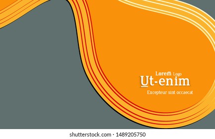 Abstract web templates with wavy embossed gradient shapes on colored background. Social media web banner or landing page. Abstract paper cut 3d layered topographic background.