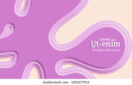 Abstract web templates with wavy embossed gradient shapes on colored background. Social media web banner or landing page. Abstract paper cut 3d layered topographic background.