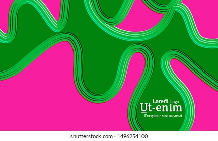 Abstract web templates with wavy embossed gradient shapes on colored background. Social media web banner or landing page. Abstract paper cut 3d layered topographic background.
