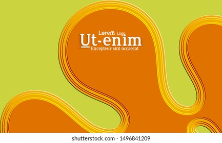 Abstract web templates with wavy embossed gradient shapes on colored background. Social media web banner or landing page. Abstract paper cut 3d layered topographic background.